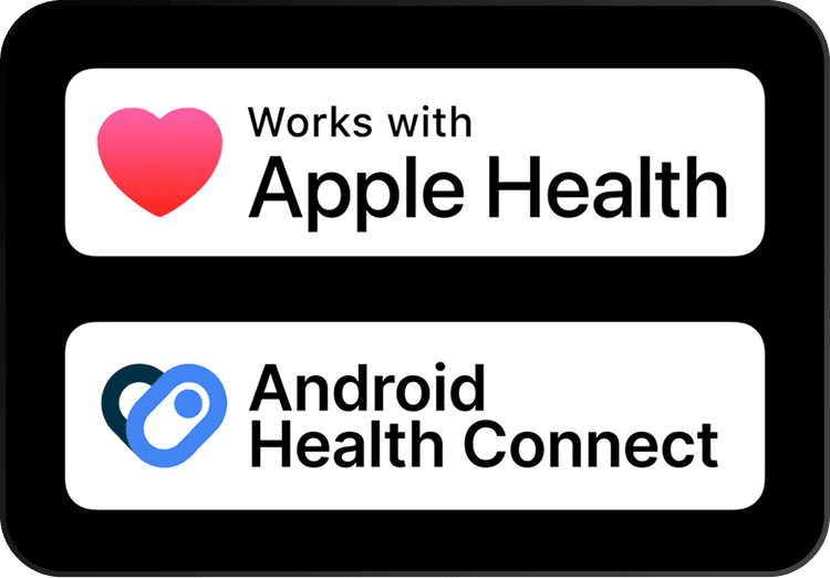 Apple Health and Android Health Connect integration logos